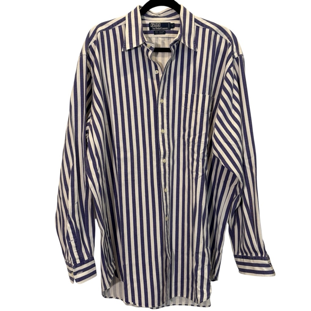 🔴 SOLD 🔴 Vintage Ralph Lauren Cotton Linen Blend Button Down Shirt Size L